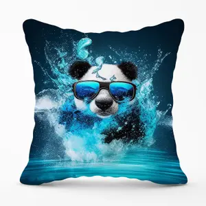 Panda Splashart Water Outdoor Cushion 45cm x 45cm