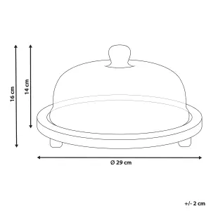 Beliani Rustic Cake Stand DENDERA Light Wood