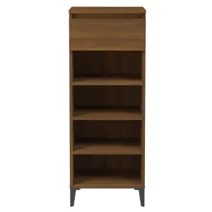 Berkfield Shoe Rack Brown Oak 40x36x105 cm Engineered Wood