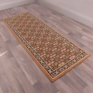 Traditional Poly Esta Gold Rug by Rug Style-60cm X 110cm