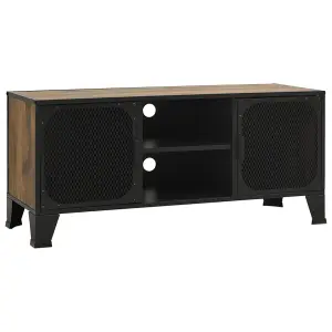 Berkfield TV Cabinet Rustic Brown 105x36x47 cm Metal and MDF