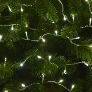 120 Ice white LED With timer String lights Clear cable