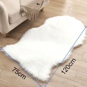 White Soft Rug Rooms Decor Floor Rugs For Living Room 120cm L x 75 cm W