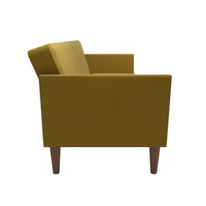 Regal 3-Seater Sofa Bed in Mustard Fabric