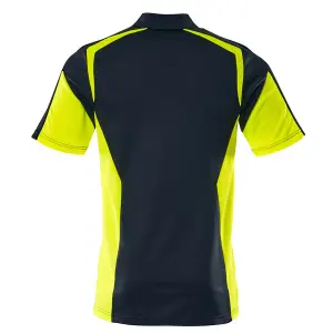 Mascot Accelerate Safe Modern Fit Polo Shirt (Dark Navy/Hi-Vis Yellow)  (XXXXX Large)