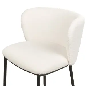 Set of 2 Bar Chairs MINA Boucle White