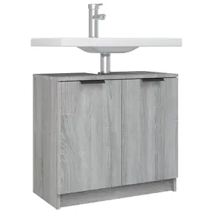 Berkfield Bathroom Cabinet Grey Sonoma 64.5x33.5x59 cm Engineered Wood