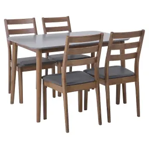 Wooden Dining Set Grey and Dark Wood MODESTO