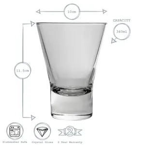 Bormioli Rocco - Ypsilon Double Whisky Glasses - 340ml - Pack of 6