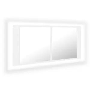 Berkfield LED Bathroom Mirror Cabinet White 100x12x45 cm