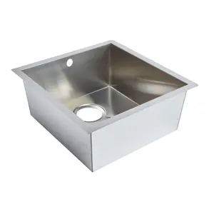 Cooke & Lewis Cajal Inox Stainless steel 1 Bowl Sink 450mm x 430mm