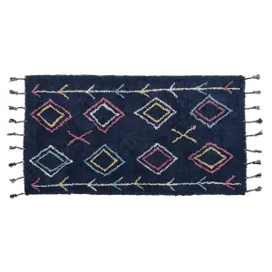 Cotton Area Rug 80 x 150 cm Black CORUM