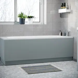 Nes Home Matt Grey 1700mm Water Proof Durable PVC Front Bath Panel 15mm Thick