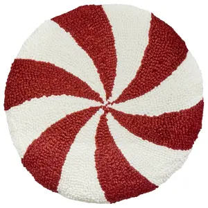 Set of 2 Cushions SWIRL CANDY 40 x 40 cm Geometric Embroidery Red