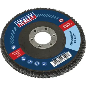 High-Performance 115mm Zirconium Flap Disc with 22mm Bore - 80 Grit for Surface Preparation