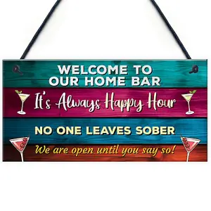 Red Ocean Colourful Bar Sign For Home Bar Garden Signs And Plaques Funny Bar Sign Shed Summerhouse Man Cave Sign Gift For Him Her