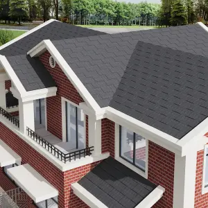 Black 14Pcs Laminated Asphalt Shingle Roofing