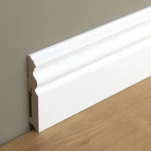 GoodHome White MDF Skirting board (L)2200mm (W)120mm (T)19mm