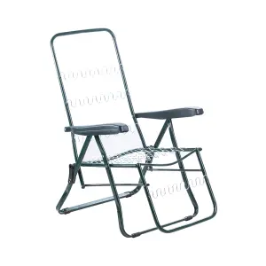 Alfresia Relaxer Garden Chair, Green Frame with Classic Green Cushion