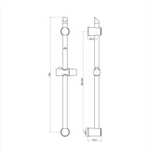 ENKI Black Adjustable Shower Riser Rail Kit S30