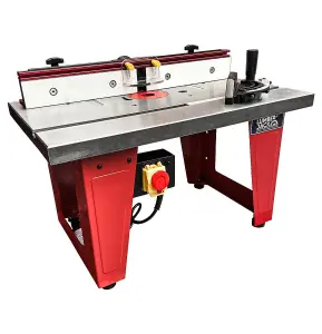 Lumberjack Cast Iron Router Table With A One Piece Aluminium Fence & Compact Leg Stand