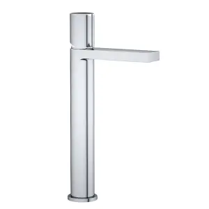 Enzo Polished Chrome Round Deck-mounted Tall Basin Mono Mixer Tap