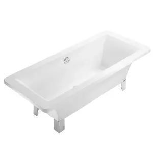 Viktor Benson Linea Flat Top Freestanding Bath with Modern Chrome Feet