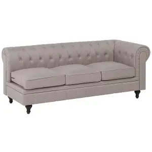 Right-Hand Corner Sofa CHESTERFIELD Beige Fabric Right Hand