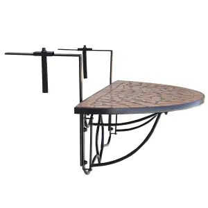 Berkfield Hanging Balcony Table Terracotta Mosaic