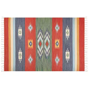 Cotton Kilim Area Rug 200 x 300 cm Multicolour KAMARIS