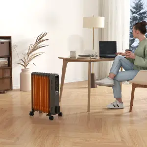 HOMCOM Oil Filled Radiator Portable Space Heater W/ 9 Fin, 3 Heat Settings