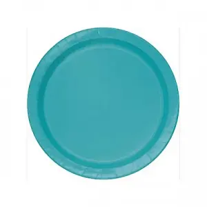 Unique Party Round Dinner Plate (Pack of 8) Teal (One Size)