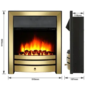 Bempton Electric Fireplace Suite - White top, White hearth, Brass fire.