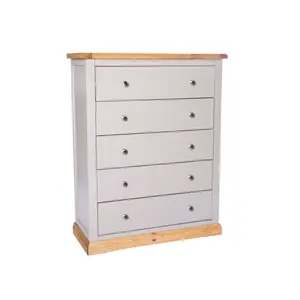 Bomporto 5 Drawer Chest of Drawers Chrome Knob