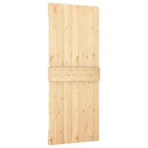 Berkfield Sliding Door with Hardware Set 80x210 cm Solid Wood Pine