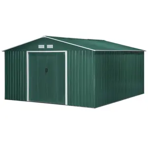 11 ft. W x 13 ft. D Metal Garden Shed Green