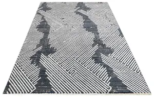 Black Abstract Rug Abstract Modern,Natural Fibers Wool Rug For Bedroom & Living Room-240cm X 330cm