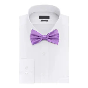 Light Purple Satin Polyester Bow Tie for Casual & Formal Wear, Wedding Party Accessory