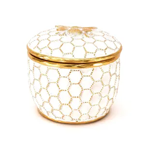 Honey Bee Honeycomb Trinket Box