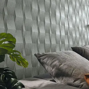 3D Effect Geometric Wallpaper Grey Erismann 10046-10