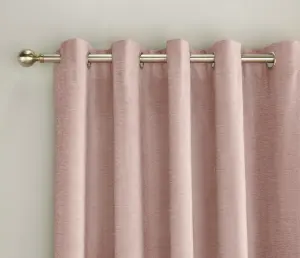 Enhanced Living 100% Blackout Thermal Blush Velvet Chenille Eyelet Door Curtain Single 66 x 84 inch (168x214cm)