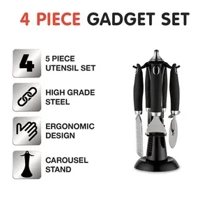 4 Piece Dune Assorted Kitchen Utensil Set Black