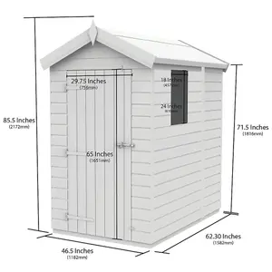 DIY Sheds 4x5 Apex Shed - Single Door Without Windows