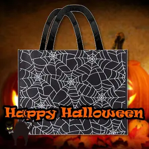 Halloween Shopper Bag Halloween Party, Trick or Treat 40cm x 32cm Black Web