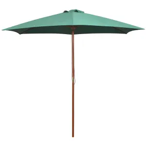 Berkfield Parasol 270x270 cm Wooden Pole Green