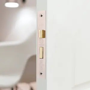 EAI Bathroom Lock 65mm / 44mm Backset SATIN NP for Internal Wooden Bathrooms Accepts 5mm Square Spindle CE UKCA & Fire Door App