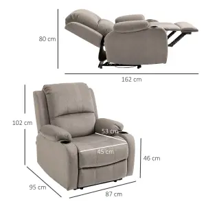 HOMCOM Recliner Armchair for Living Room, Recliner Chair with Cup Holder