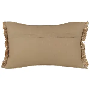 Throw Cushion LEDUM Jute 30 x 50 cm Striped Beige