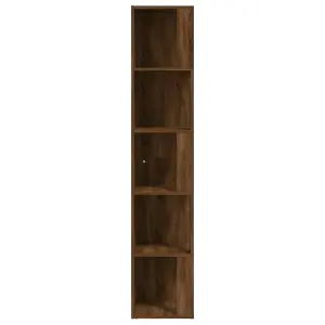 Berkfield Corner Cabinet Brown Oak 33x33x164.5 cm Engineered Wood