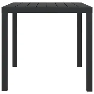 Berkfield Garden Table Black 80x80x74 cm Aluminium and WPC